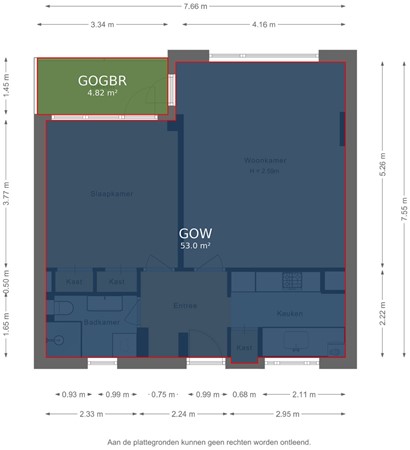 Floorplan - Oudenoord 531, 3513 EP Utrecht